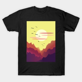 Purple sunset in the mountains T-Shirt